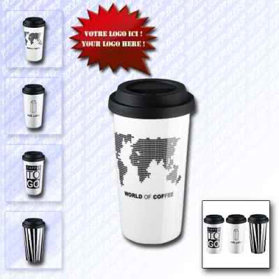 Mug 450 ml isotherme en plastique design gobelet