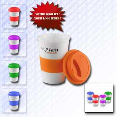 Mug 350 ml isotherme en plastique design gobelet